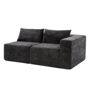 English Elm Christopher Knight Home® - 107" Compressed Sectional Sofas - Luxurious Modular Black Corduroy For Stylish, Cozy Living Spaces N771P346765H_N771P346766H