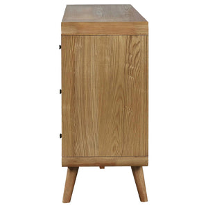 English Elm Winston Six Drawer Mid-century Dresser with Walnut Veneer Finish and Tapered Legs Light Ash B062P451714