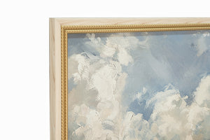 English Elm 39.4x39.4" Serene Countryside Canvas Art with Soft Clouds, Tranquil Blue Sky and Natural Charm W2078P390178