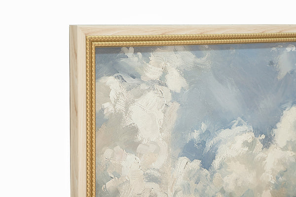 English Elm 39.4x39.4" Serene Countryside Canvas Art with Soft Clouds, Tranquil Blue Sky and Natural Charm W2078P390178