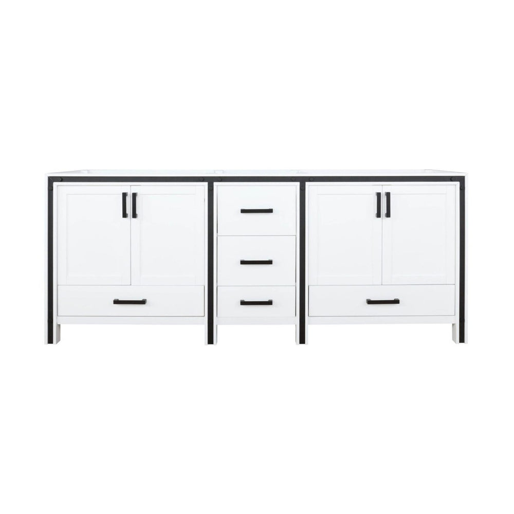 English Elm White Double Bath Vanity - 80-Inch Spacious Storage With Soft-Close Drawers For Modern Bathrooms B2731P260734-GIGA