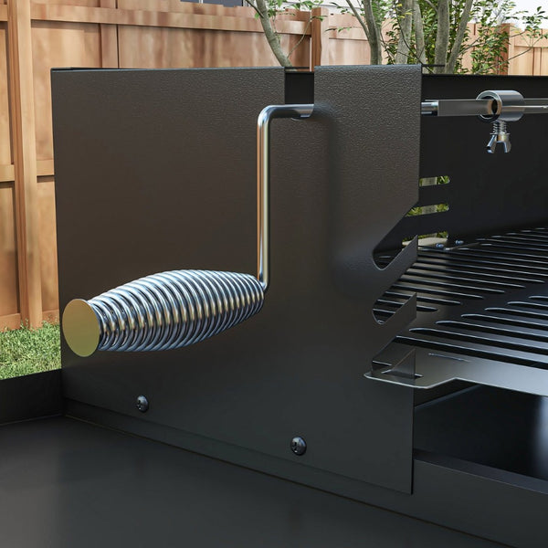 English Elm Outsunny Charcoal Rotisserie Roaster with Dual Cooking Zones and Foldable Prep Shelves W2225P174314