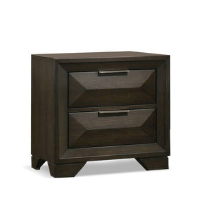English Elm Beautiful Espresso Wood Panel Queen Bed Set with Two Nightstands for Transitional Bedroom B2741S00897