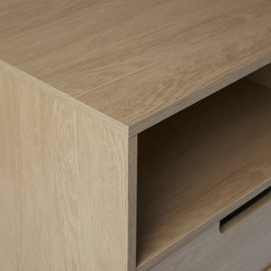 English Elm Walker Edison - Modern 1-Drawer Nightstand with Open Cubby—Sleek Mid-Century Legs, Smooth Glides, Warp-Resistant MDF Brown 23.5 L x 18.5 W x 6 H B185P168894
