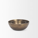 Mercana Tomiko Decorative Brass Finished Cast Aluminum Round Bowls 70934