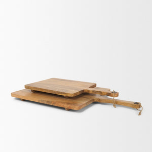 Mercana Khana Natural Solid Wood Serving Boards - Elegant Mango Wood for Entertaining and Kitchen Décor 70935
