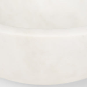 Mercana Katora Premium Marble Bowl - Elegant Décor Accent for Home or Office, Perfect for Serving or Display White Marble | Large 70940