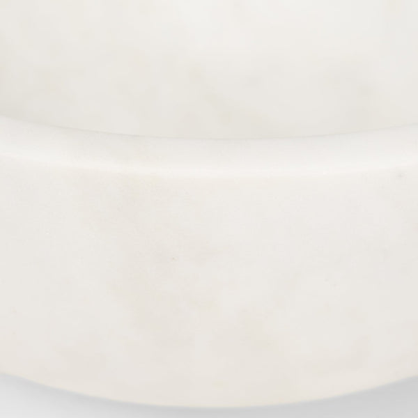 Mercana Katora Premium Marble Bowl - Elegant Décor Accent for Home or Office, Perfect for Serving or Display White Marble | Large 70940
