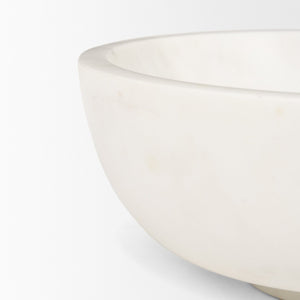 Mercana Katora Premium Marble Bowl - Elegant Décor Accent for Home or Office, Perfect for Serving or Display White Marble | Large 70940
