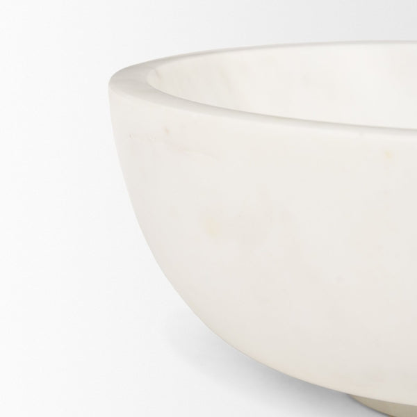 Mercana Katora Premium Marble Bowl - Elegant Décor Accent for Home or Office, Perfect for Serving or Display White Marble | Large 70940