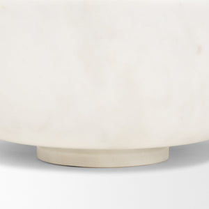Mercana Katora Premium Marble Bowl - Elegant Décor Accent for Home or Office, Perfect for Serving or Display White Marble | Large 70940
