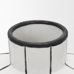 Mercana Dinah Elegant Modern Vase with Hand-Painted Black Stripes for Contemporary Home Decor Accents White | Ceramic | Large 70962