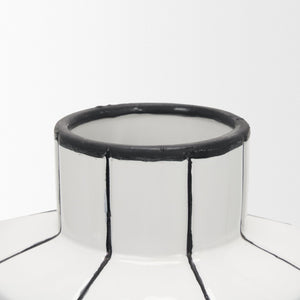 Mercana Dinah Elegant Modern Vase with Hand-Painted Black Stripes for Contemporary Home Decor Accents White | Ceramic | Large 70962