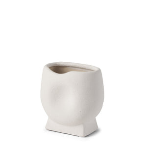 Mercana Darian Sculptural Matte Ceramic Vase – Timeless Accent for Modern Decor and Fresh Flowers Display Textured White | Small 70963