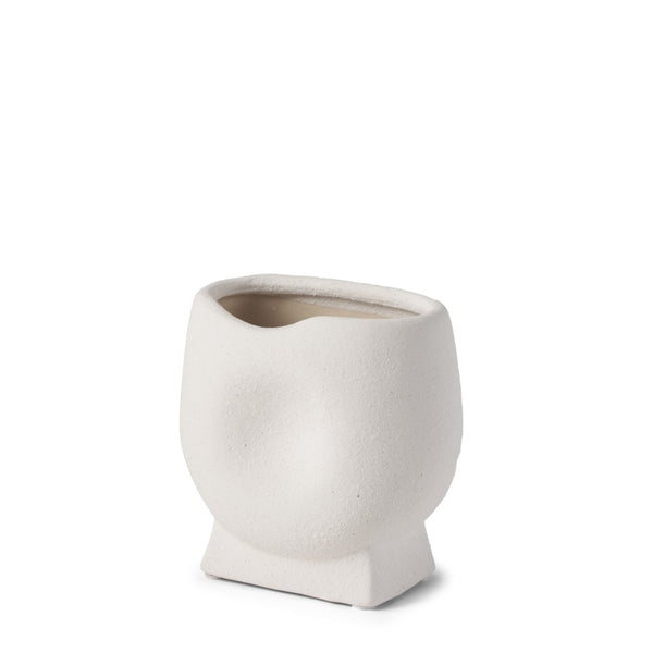 Mercana Darian Sculptural Matte Ceramic Vase – Timeless Accent for Modern Decor and Fresh Flowers Display Textured White | Small 70963