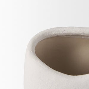 Mercana Darian Sculptural Matte Ceramic Vase – Timeless Accent for Modern Decor and Fresh Flowers Display Textured White | Small 70963