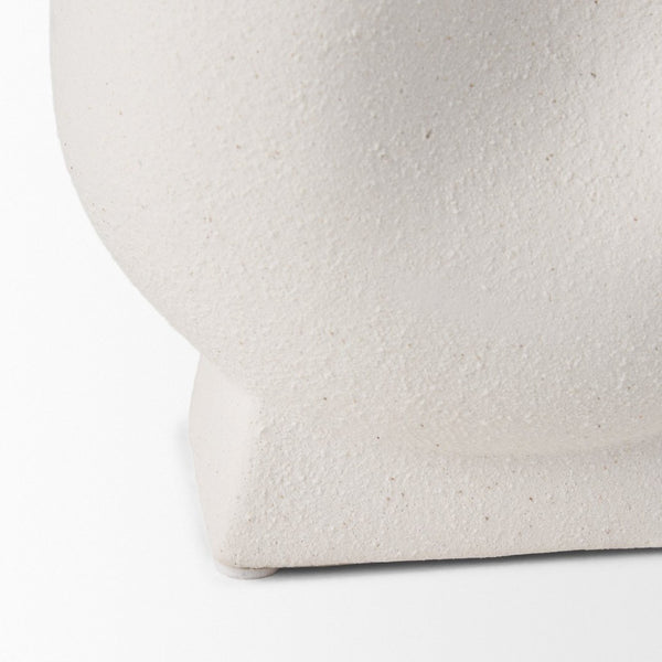 Mercana Darian Sculptural Matte Ceramic Vase – Timeless Accent for Modern Decor and Fresh Flowers Display Textured White | Small 70963