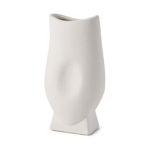 Mercana Darian Sculptural Matte Ceramic Vase – Timeless Accent for Modern Decor and Fresh Flowers Display Textured White | Large 70964