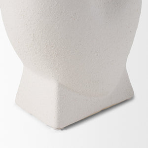 Mercana Darian Sculptural Matte Ceramic Vase – Timeless Accent for Modern Decor and Fresh Flowers Display Textured White | Large 70964