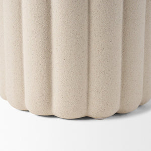 Mercana Mira Sculptural Ceramic Vase with Fluted Design and Sandy Texture for Elegant Home Décor Accent Blush Beige | Tall 70966
