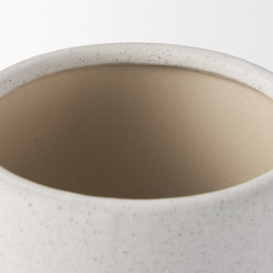 Mercana Dylan Textured Vase with Butterfly Wing Handles - Rustic Elegance for Modern Home Decor Accent Off White | Ceramic | Small 70969