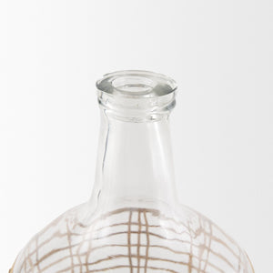 Mercana Troian Decorative Bottle with Artisanal Charm – Handcrafted Coastal Accent for Unique Décor Styles Glass | Rattan | Medium 70932