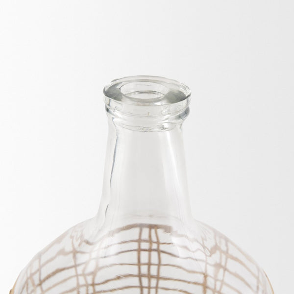 Mercana Troian Decorative Bottle with Artisanal Charm – Handcrafted Coastal Accent for Unique Décor Styles Glass | Rattan | Medium 70932