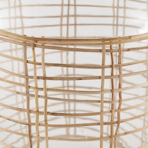 Mercana Troian Decorative Bottle with Artisanal Charm – Handcrafted Coastal Accent for Unique Décor Styles Glass | Rattan | Large 70933