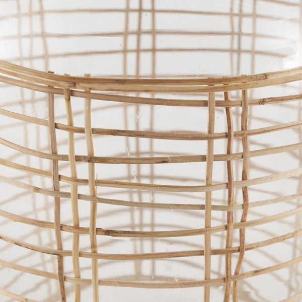 Mercana Troian Decorative Bottle with Artisanal Charm – Handcrafted Coastal Accent for Unique Décor Styles Glass | Rattan | Large 70933