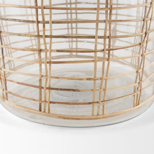 Mercana Troian Decorative Bottle with Artisanal Charm – Handcrafted Coastal Accent for Unique Décor Styles Glass | Rattan | Large 70933