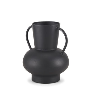 Mercana Tasya Elegant Matte Metal Vase – Modern Minimalist Accent for Dried Florals in Contemporary Decor Black Metal | Small 70943