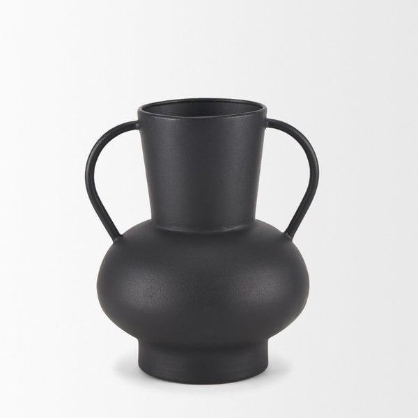Mercana Tasya Elegant Matte Metal Vase – Modern Minimalist Accent for Dried Florals in Contemporary Decor Black Metal | Small 70943