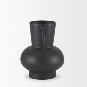 Mercana Tasya Elegant Matte Metal Vase – Modern Minimalist Accent for Dried Florals in Contemporary Decor Black Metal | Small 70943