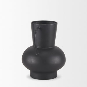 Mercana Tasya Elegant Matte Metal Vase – Modern Minimalist Accent for Dried Florals in Contemporary Decor Black Metal | Small 70943