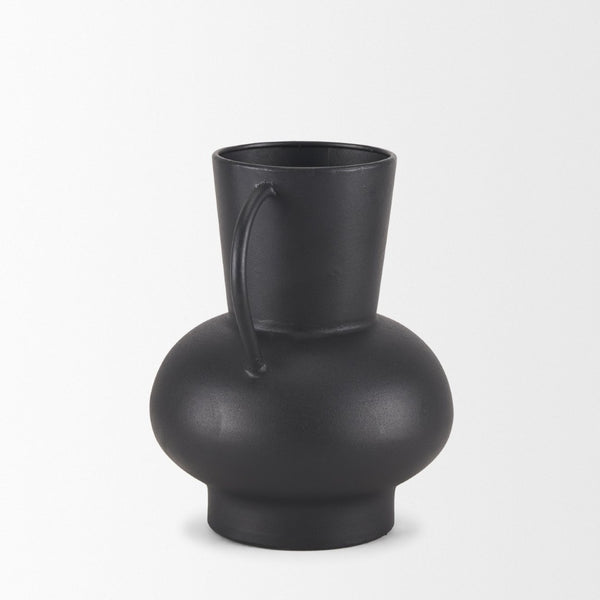 Mercana Tasya Elegant Matte Metal Vase – Modern Minimalist Accent for Dried Florals in Contemporary Decor Black Metal | Small 70943
