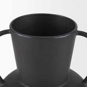 Mercana Tasya Elegant Matte Metal Vase – Modern Minimalist Accent for Dried Florals in Contemporary Decor Black Metal | Small 70943