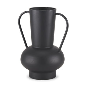 Mercana Tasya Elegant Matte Metal Vase – Modern Minimalist Accent for Dried Florals in Contemporary Decor Black Metal | Large 70944