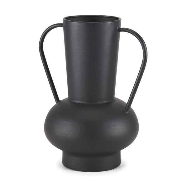 Mercana Tasya Elegant Matte Metal Vase – Modern Minimalist Accent for Dried Florals in Contemporary Decor Black Metal | Large 70944