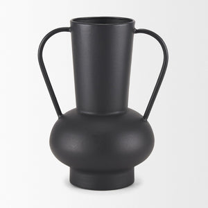 Mercana Tasya Elegant Matte Metal Vase – Modern Minimalist Accent for Dried Florals in Contemporary Decor Black Metal | Large 70944