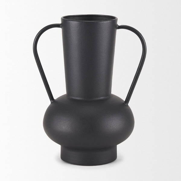 Mercana Tasya Elegant Matte Metal Vase – Modern Minimalist Accent for Dried Florals in Contemporary Decor Black Metal | Large 70944