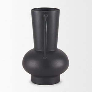 Mercana Tasya Elegant Matte Metal Vase – Modern Minimalist Accent for Dried Florals in Contemporary Decor Black Metal | Large 70944