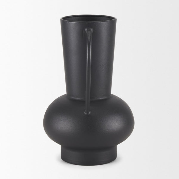 Mercana Tasya Elegant Matte Metal Vase – Modern Minimalist Accent for Dried Florals in Contemporary Decor Black Metal | Large 70944