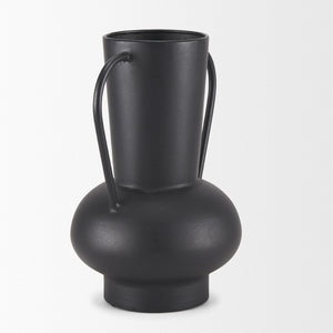 Mercana Tasya Elegant Matte Metal Vase – Modern Minimalist Accent for Dried Florals in Contemporary Decor Black Metal | Large 70944