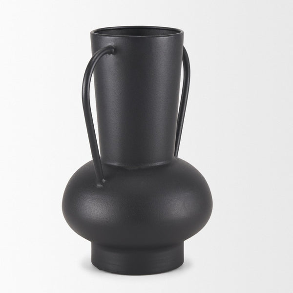 Mercana Tasya Elegant Matte Metal Vase – Modern Minimalist Accent for Dried Florals in Contemporary Decor Black Metal | Large 70944
