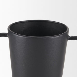 Mercana Tasya Elegant Matte Metal Vase – Modern Minimalist Accent for Dried Florals in Contemporary Decor Black Metal | Large 70944