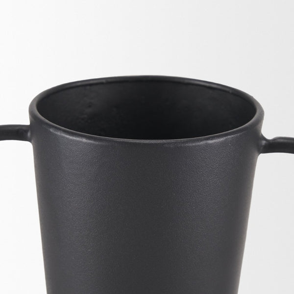 Mercana Tasya Elegant Matte Metal Vase – Modern Minimalist Accent for Dried Florals in Contemporary Decor Black Metal | Large 70944