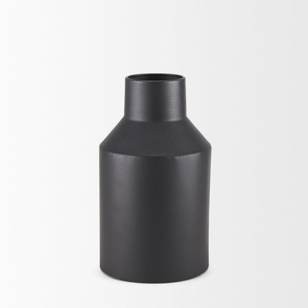 Mercana Tosca Matte Metal Vase – Sleek Modern Accent for Dried Flowers, Elegant Home Decor Piece Black Metal | Small 70945