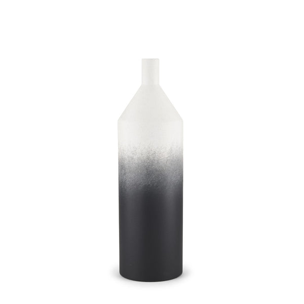 Mercana Townley Modern White-Black Gradient Metal Vase - Sculptural Accent for Stylish Home Decor & Arrangements Ombre Metal | Small 70953