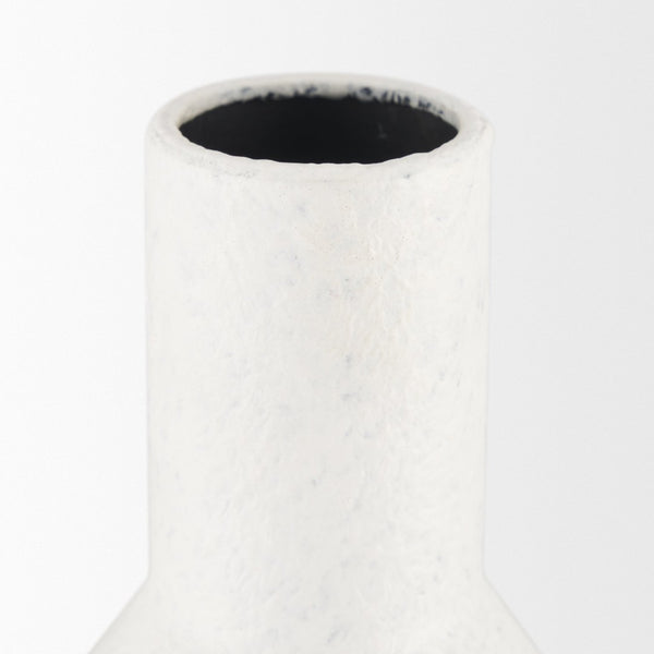 Mercana Townley Modern White-Black Gradient Metal Vase - Sculptural Accent for Stylish Home Decor & Arrangements Ombre Metal | Small 70953