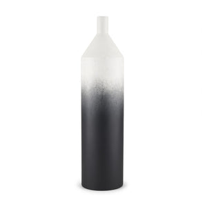 Mercana Townley Modern White-Black Gradient Metal Vase - Sculptural Accent for Stylish Home Decor & Arrangements Ombre Metal | Tall 70954
